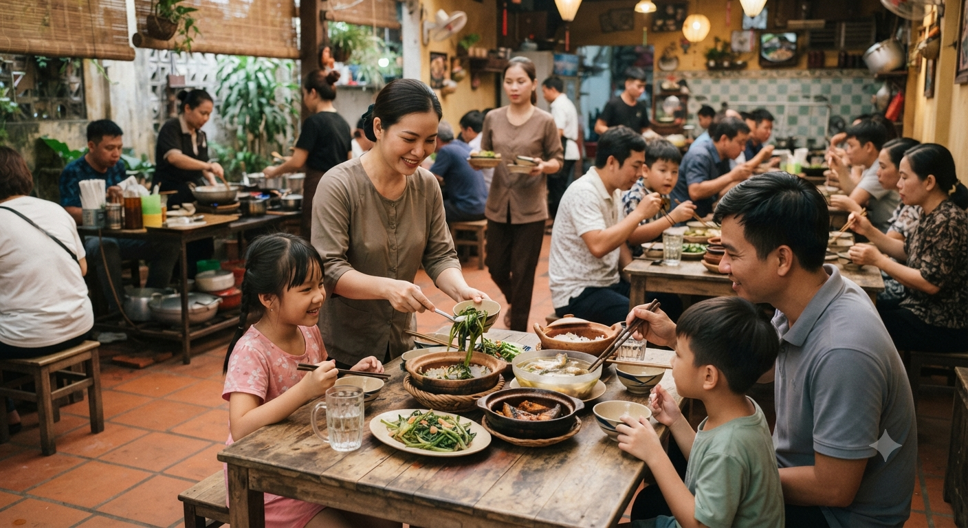 Trải nghiệm ẩm thực truyền thống tại không gian quán ăn gia đình